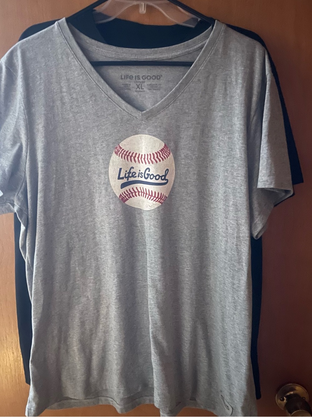 Life Is Good Gray V-Neck Women's Crusher Tee